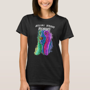 Camiseta Colorida Pop Portraset Basset Hound Dog Mãe'