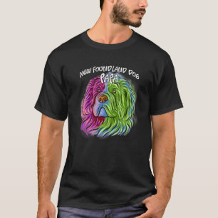 Camiseta Colorida Pop, Retrato da Terra Nova, Pai de Cachor