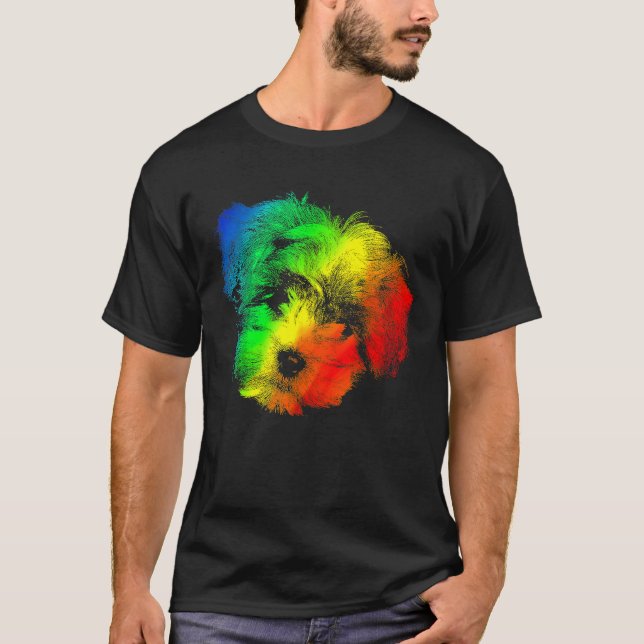 Camiseta Colorida Rainbow Shih Tzu (Frente)