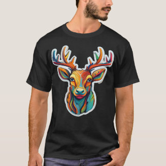 Camiseta Colorida Reindeer