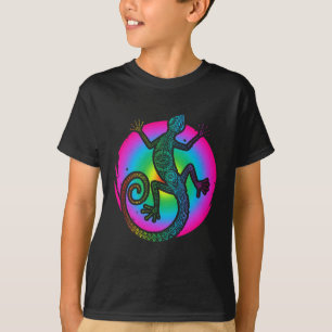 Camiseta Colorida Reptile Art Gecko Lizard Lover