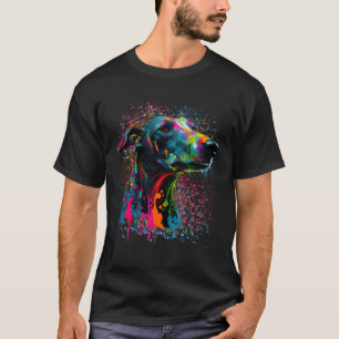 Camiseta Colorida Splash Greyhound Portrait Puppy Proprietá