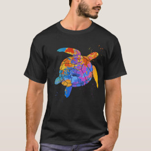 Camiseta Colorida Tartaruga Grafetiva Desenho De Tartaruga