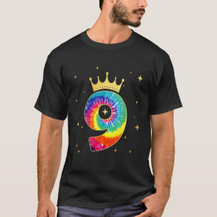 Camiseta Colorida Tie Dye 9 Anos Meninas 9º aniversário Sur