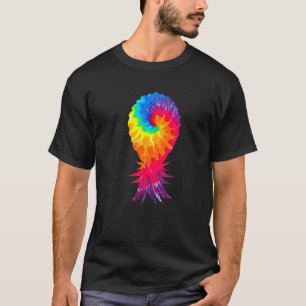 Camiseta Colorida Tie Dye Swinger para Baixo Ananás