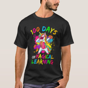 Camiseta Colorida Unicórnio 100 Dias de Pesquisa Mágica