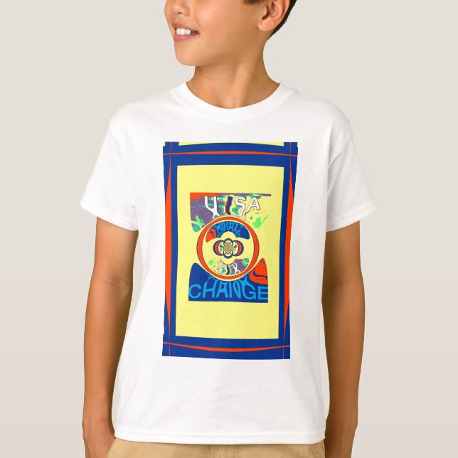 Camiseta Colorida USA Change: Uma Design festiva (Frente)