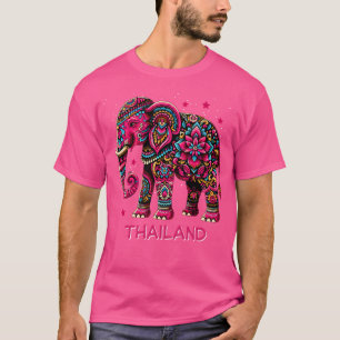 Camiseta Colorida Viagem do Elefante da Tailândia Boho Mand