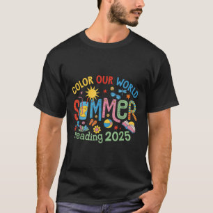Camiseta Colorido a Leitura Mundial do Nosso Verão de 2025