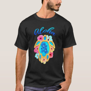 Camiseta Colorido Aloha Hawaii Vacante Tartaruga Marítima