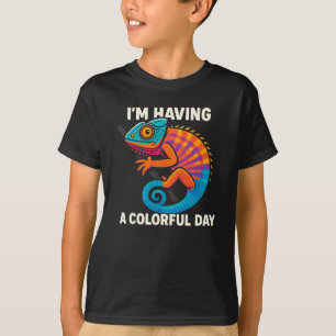 Camiseta Colorido Camaleão Lizard Life Rainbow Réptil