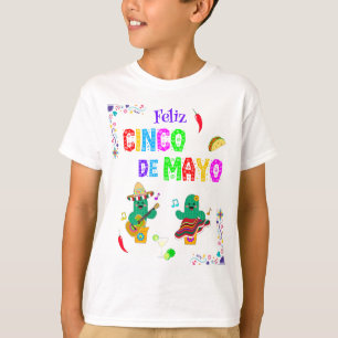 Camiseta Colorido Cinco Festivos de Mayo 2025 Dançando Cact