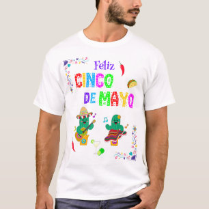 Camiseta Colorido Cinco Festivos de Mayo 2025 Dançando Cact