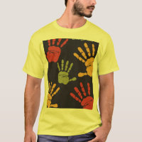 Camiseta colorido de mãos