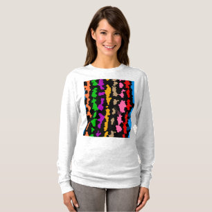 Camiseta Colorido Design Abstrato Irregular Preto
