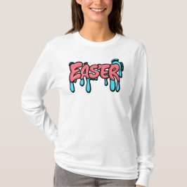Camiseta Colorido Design de Texto Gotejante de Páscoa em Es