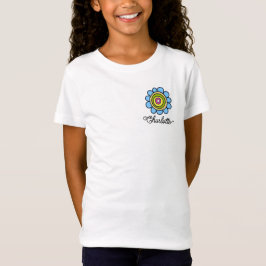 Camiseta Colorido Doodle de Flor Personalizado
