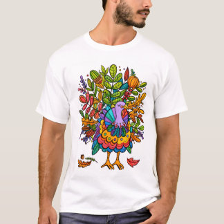 Camiseta Colorido e incrível peru estilizado engraçado