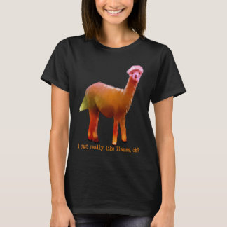 Camiseta Colorido, Eu Gosto Muito De Lamas, Ok, Animal Engr