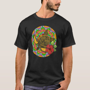 Camiseta Colorido Flores de Mandala Oceano Animal do Havaí