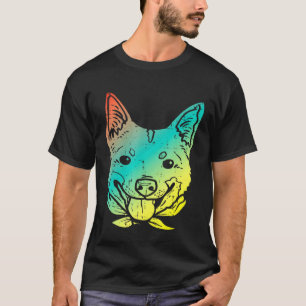 Camiseta Colorido Heeler Azul Vermelho Legal Touro Australi