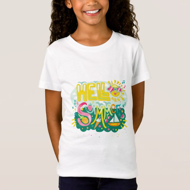 Camiseta Colorido "Hello Summer" (Frente)
