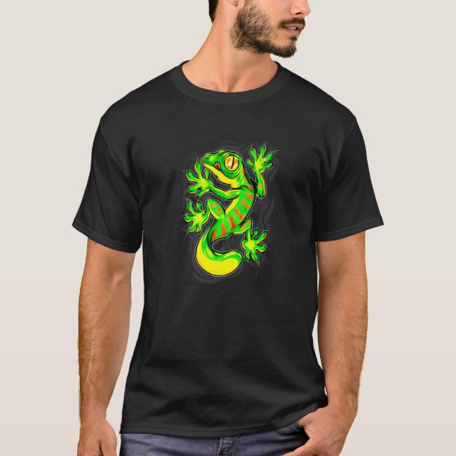 Camiseta Colorido Lizard Gecko Terrarística Animal Selvagem (Frente)