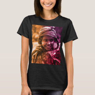 Camiseta Colorido Magrebe, menina tunisina Djerba, T-Shir