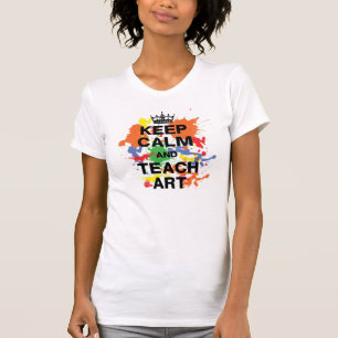 Camiseta Colorido mantenha calmo & ensine a arte