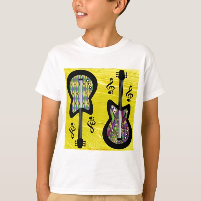 Camiseta Colorido Mardi Gras Guitars (Frente)