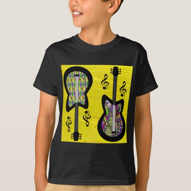 Camiseta Colorido Mardi Gras Guitars (Frente)