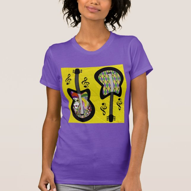 Camiseta Colorido Mardi Gras Guitars (Frente)