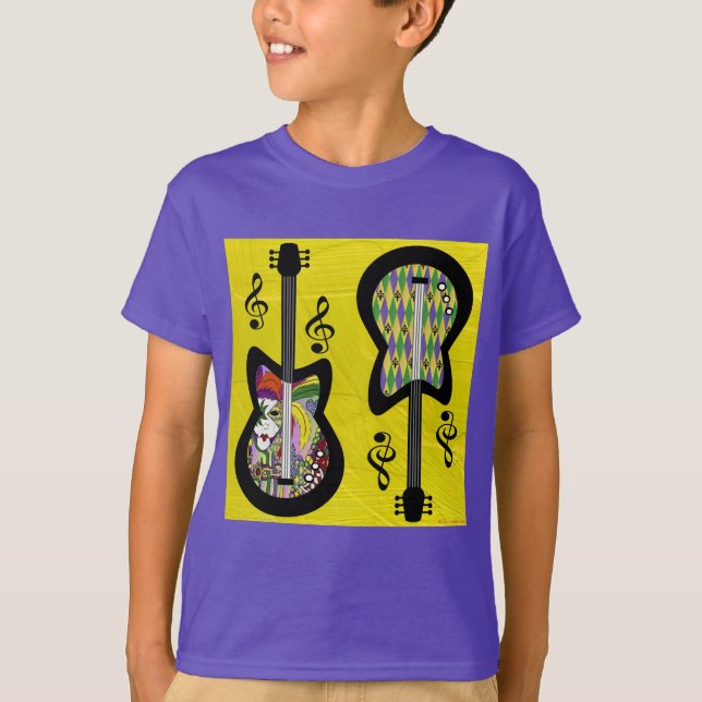 Camiseta Colorido Mardi Gras Guitars (Frente)