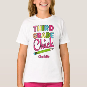 Camiseta Colorido Pintinho De Terceiro Grau De Volta À Esco