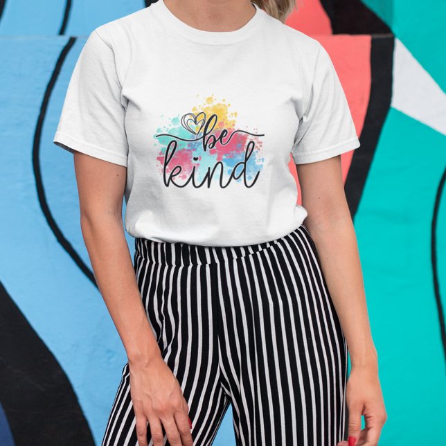 Camiseta Colorido Seja gentil - Coloração (Spread some kindness with this whimsical paint splash tee!)