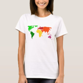 Camiseta Colorido Tanque Muscular Mundial de Mulheres