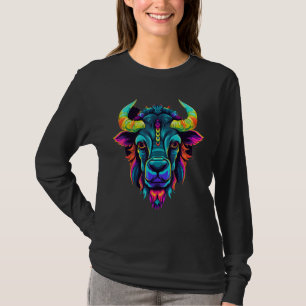 Camiseta Colorido Zebu Geométrico Bovino Touro Vaca Amante