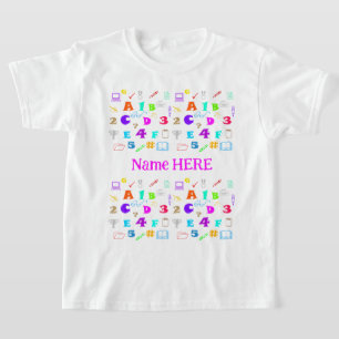 Camiseta Coloridos Coloridos, Rosa Personalizados, Crianças