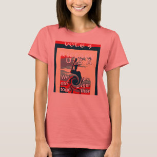 Camiseta Coloridos EUA Votam para Hillary Stronger Juntos