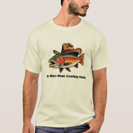 Camiseta Coloridos Homens de Enguias Vestem Chapéus De Vaqu