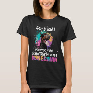 Camiseta Coloridos Obrigados Do Mundo Ao Meu Cachorro Dober