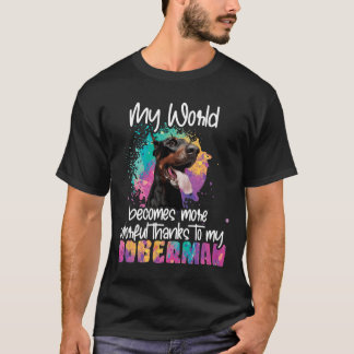 Camiseta Coloridos Obrigados Do Mundo Ao Meu Cachorro Dober