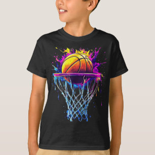 Camiseta Colorir Basquete Colorido Colorir Coluna Lâmpada C