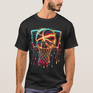 Camiseta Colorir Basquete Colorido Colorir Coluna Lâmpada C