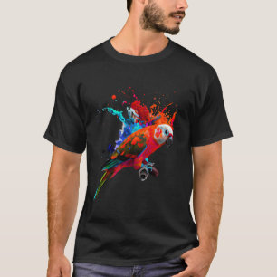 Camiseta Colorir Derramamentos de Papagaio