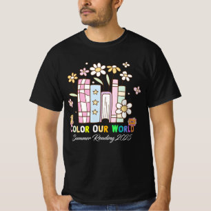 Camiseta Colorir o nosso Verão mundial Lendo 2025 - livro b