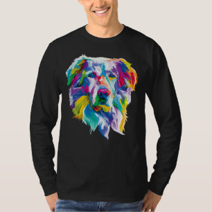 Camiseta Colorir Ouro Retriever Cachorro Geométrico Popst