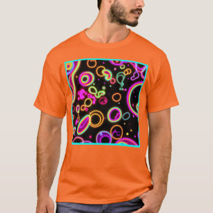 Camiseta Colorir Padrões Neon Circle Art Design