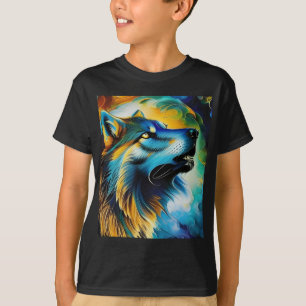Camiseta Colorir Wolf Howl