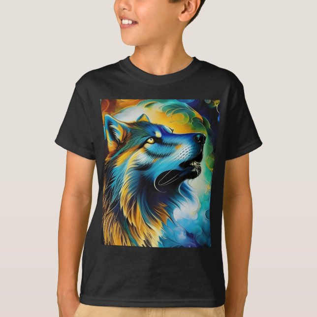 Camiseta Colorir Wolf Howl (Frente)